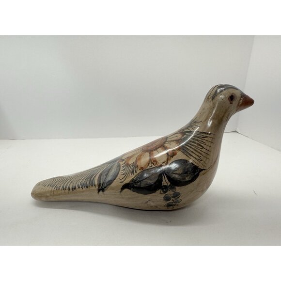 2 Vintage Tonala Bird Figurines Ceramic Hand Painted Mexican Folk Art Pottery - Picture 6 of 15